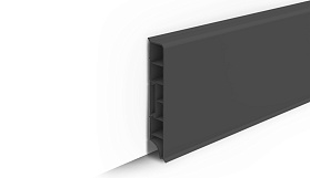 Напольный плинтус Идеал Дюра Прямоугольный 093 Графит 2200мм/80мм/16мм, 1 м.п.